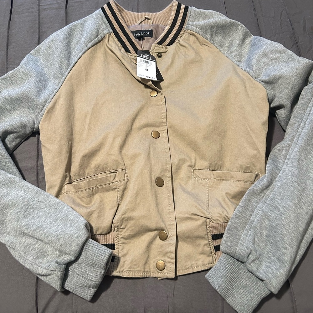 Rue 21 New Look Tan and Gray Women's Jacket NWT size Medium
